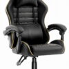 Геймерське крісло екошкіра Hell's Chair HC-1003 2.0 чорне золото