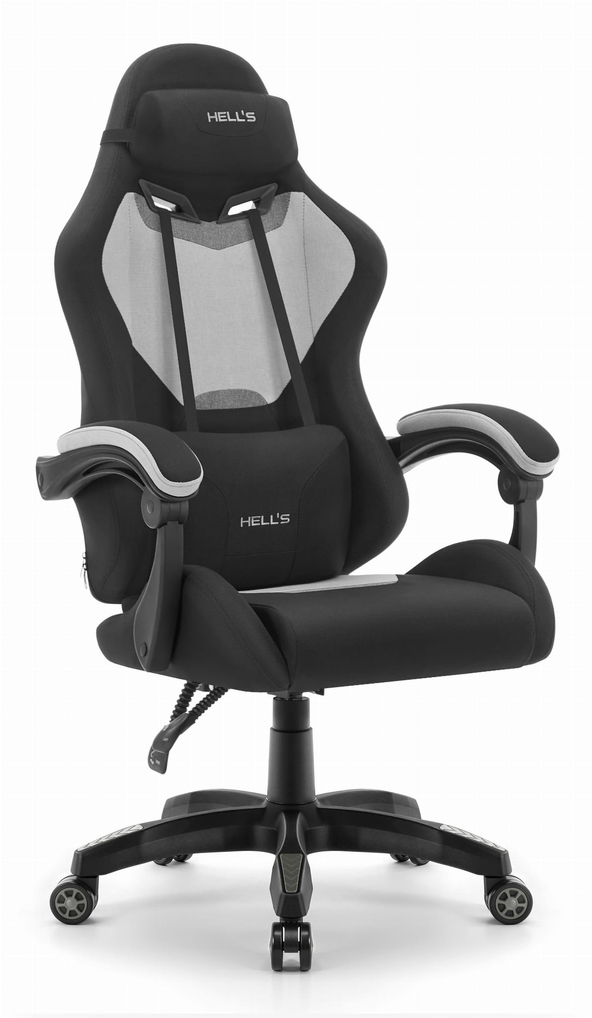 Геймерське крісло Hell's Chair HC-1012 Black Grey тканина