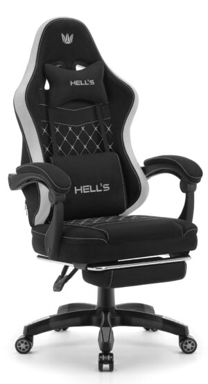 Геймерське крісло Hell's Chair HC-1015 Black Grey тканина