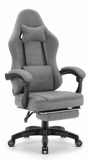 Геймерське крісло Hell's Chair HC-1015 Grey тканина