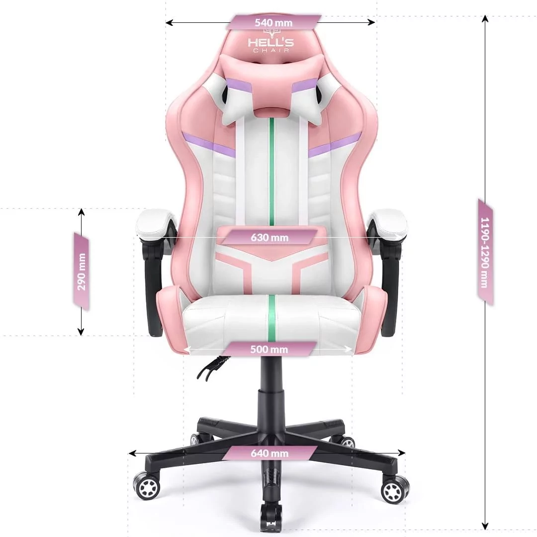 Геймерське крісло екошкіра Hell's Chair HC- 1004 Pink Rainbow - Зображення 9