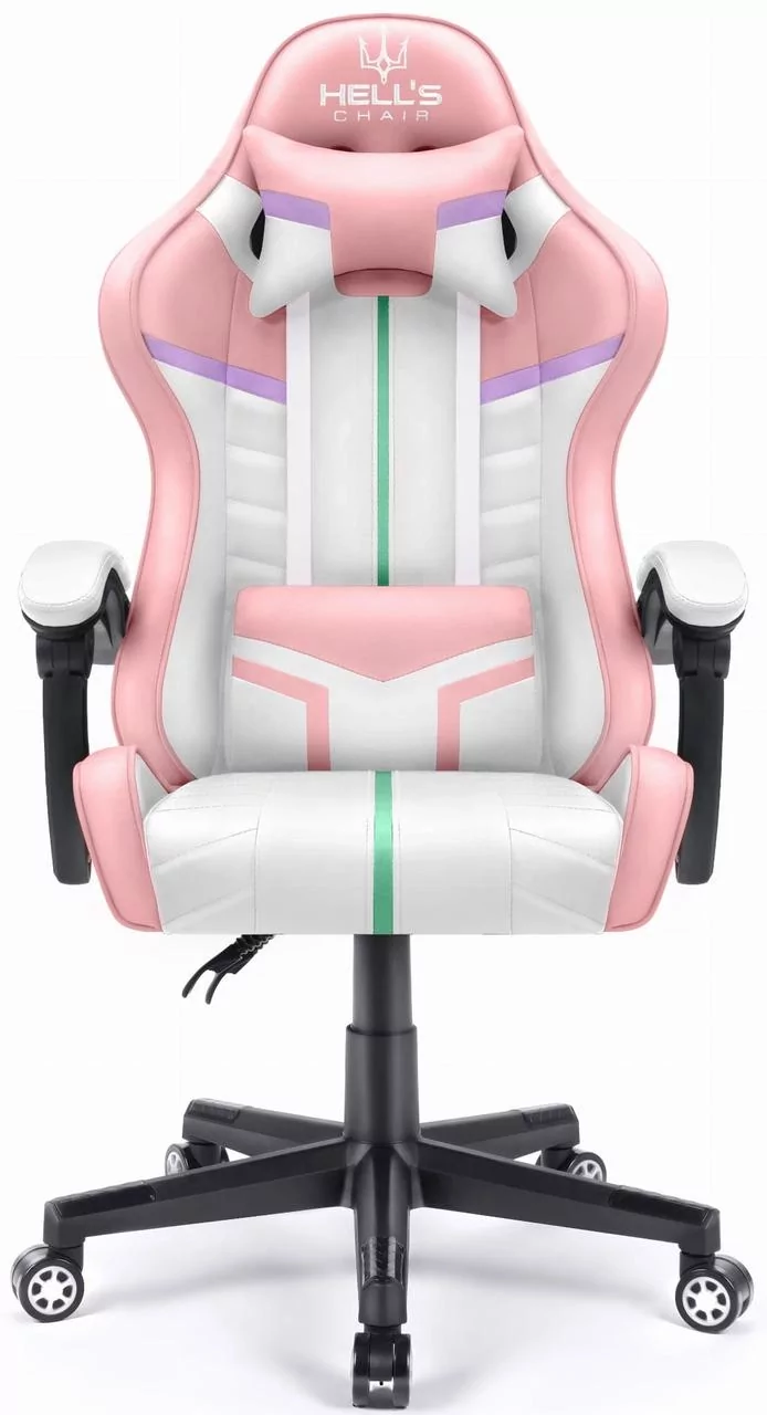 Геймерське крісло екошкіра Hell's Chair HC- 1004 Pink Rainbow - Зображення 2