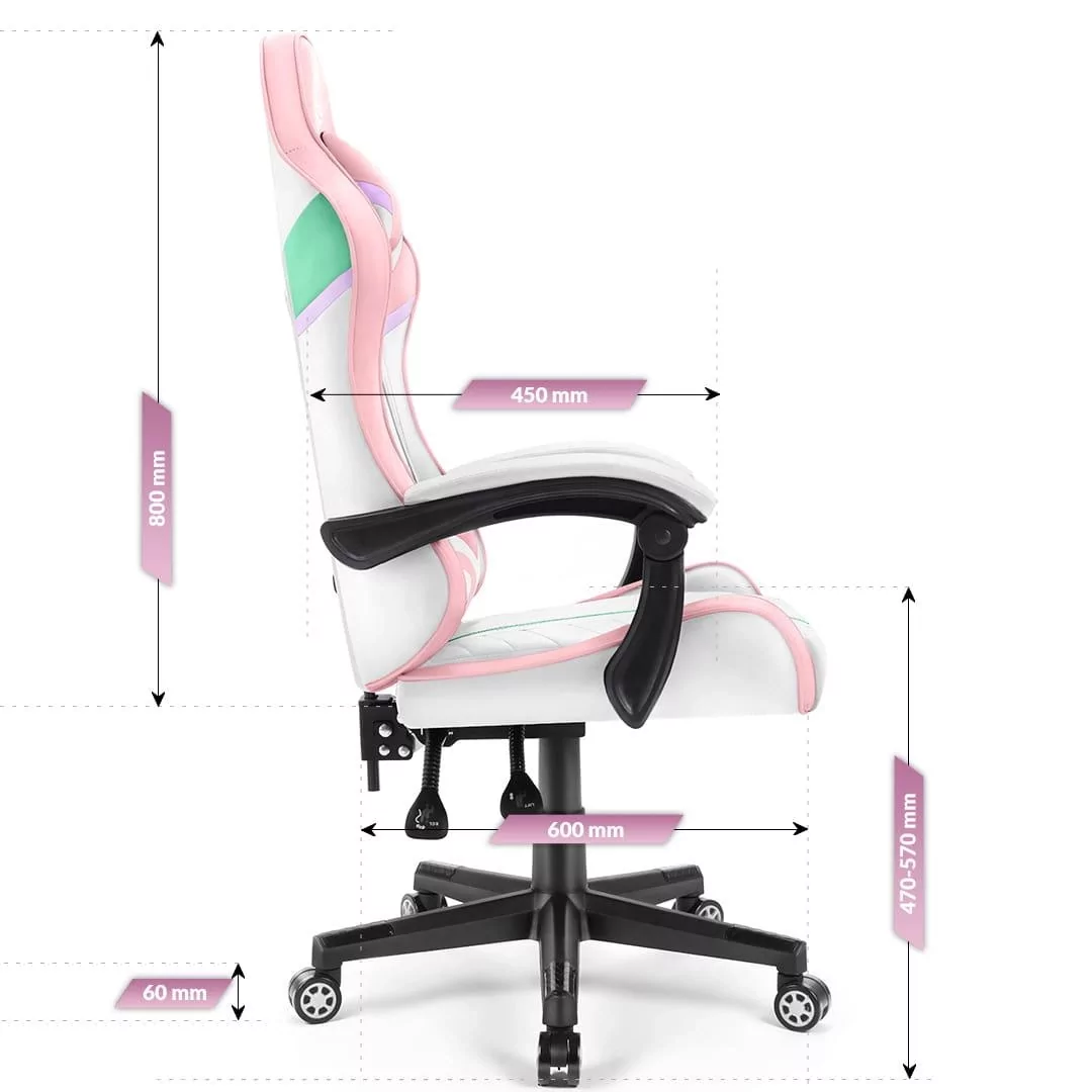 Геймерське крісло екошкіра Hell's Chair HC- 1004 Pink Rainbow - Зображення 8