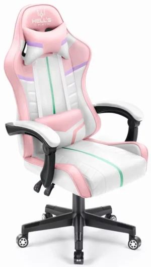 Геймерське крісло екошкіра Hell's Chair HC- 1004 Pink Rainbow