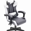 Геймерське крісло тканина+еко шкіра Hell's Chair HC- 1004 White-Grey