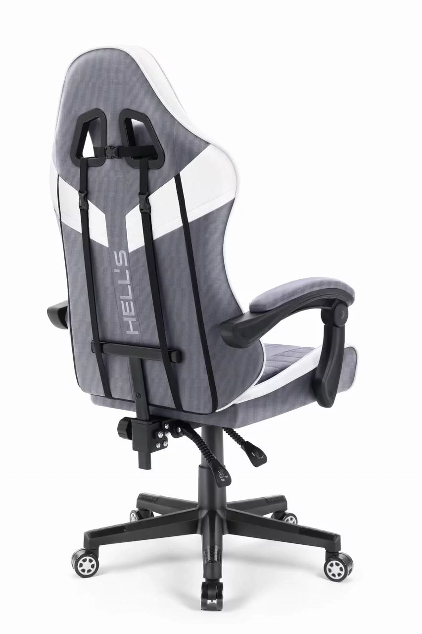 Геймерське крісло тканина+еко шкіра Hell's Chair HC- 1004 White-Grey - Зображення 3