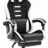 Геймерське крісло Hell's Chair HC-1039 2.0 White (чорно-біле) екошкіра