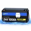 Літій-залізо-фосфатний акумулятор WattCycle LiFePO4 24V 100Ah батарея з BMS 100А IP65