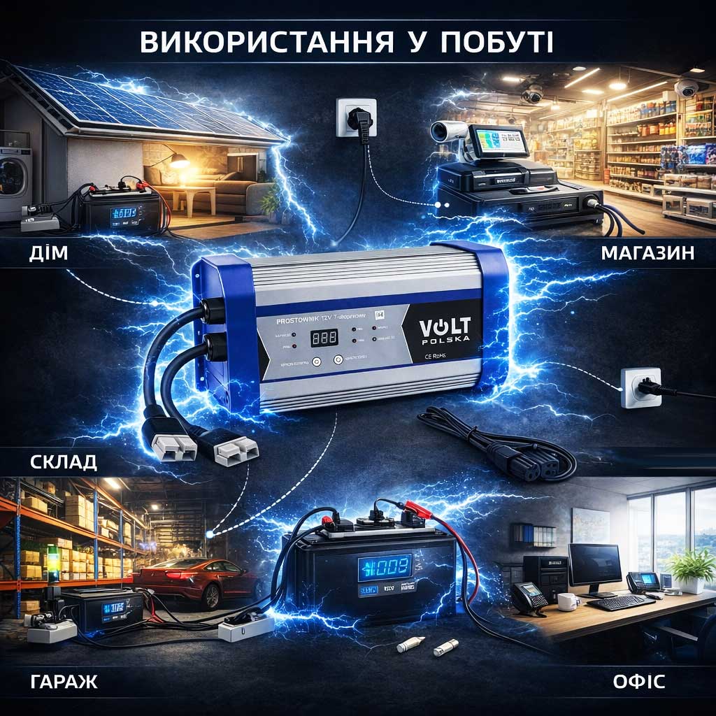 Зарядний пристрій для акумуляторів AGM GEL VRLA LiFePO4 Volt Polska 12V 40A 7-ступінчастий 6PRLIFE40A - Зображення 2