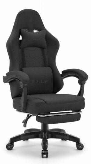 Геймерське крісло Hell's Chair HC-1015 Black тканина