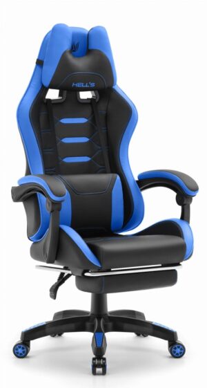 Геймерське крісло Hell's Chair HC-1039 2.0 Blue Black екошкіра