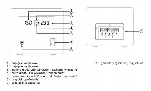 Стабілізатор напруги AZO AVR-3000 3000 ВА 1800 Вт, Pure SINUS - Зображення 4