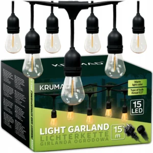 Світлодіодна вулична гірлянда KRUMAD 15м E27 1W KMDW7