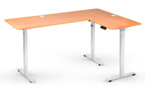 Стіл Hell's Chair Oak Wood White з електричним регулюванням кутовий 180x120 см