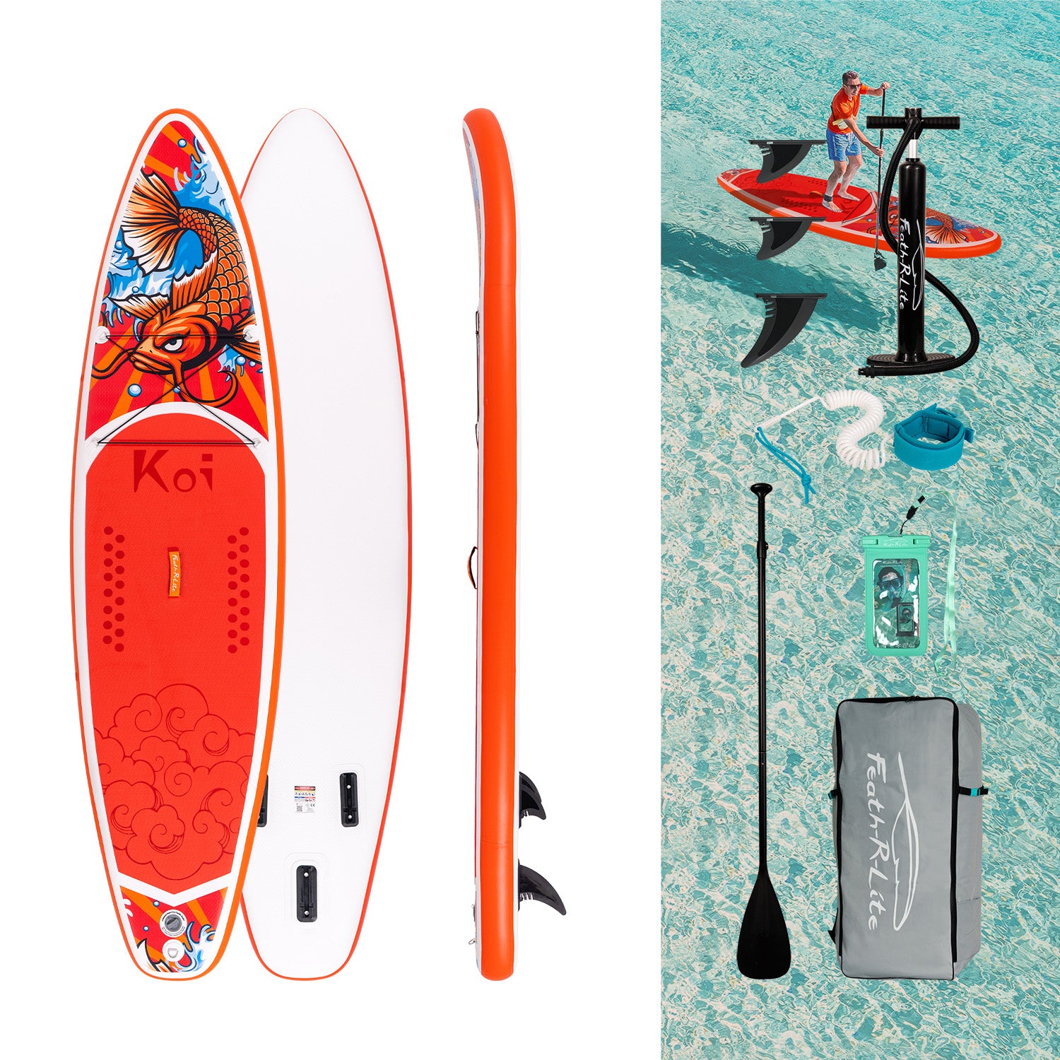 SUP дошка Funwater Feath-R Lite Koi 3,5 м SUPFR01E - Зображення 2