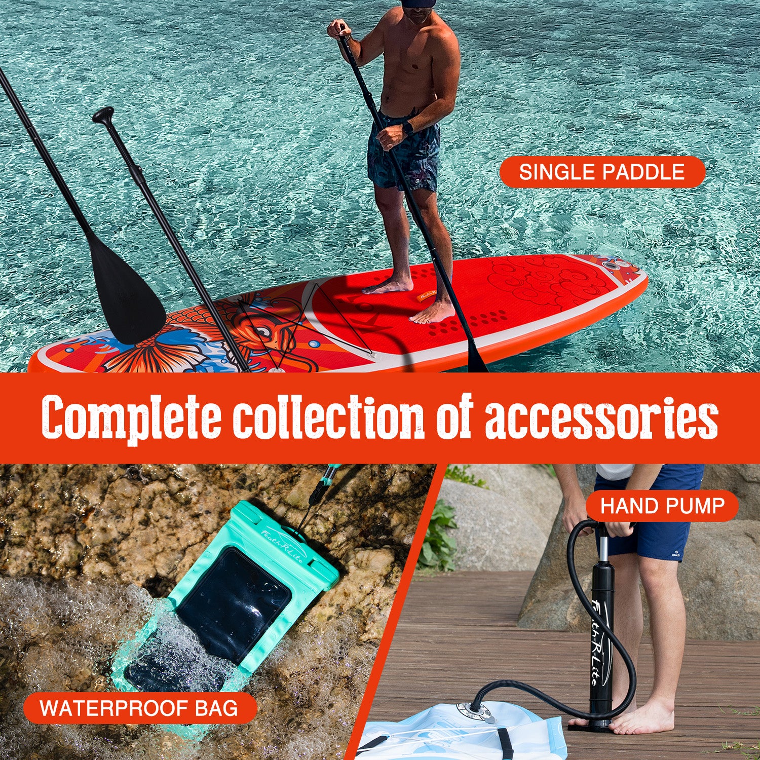 SUP дошка Funwater Feath-R Lite Koi 3,5 м SUPFR01E - Зображення 4