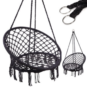 Крісло-гойдалка LUARO чорна, 80 см, 150 кг KX7630