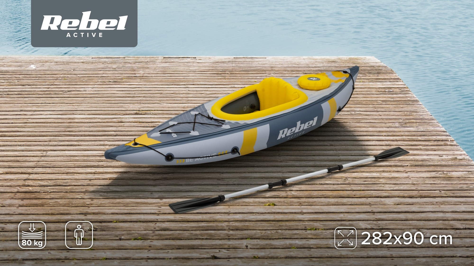 Надувний каяк REBEL ACTIVE 282x90x43, комплект - Зображення 11