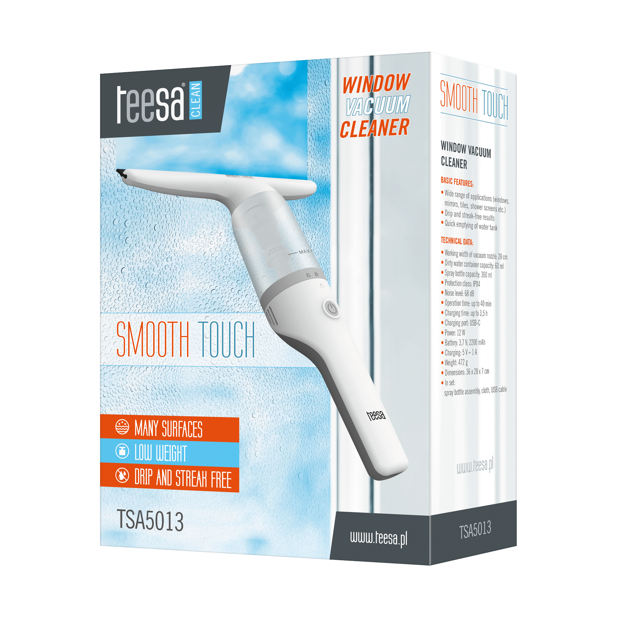Мийка високого тиску TEESA TSA5013 SMOOTH TOUCH для миття вікон - Зображення 6
