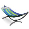 Гамак з каркасом K-Sport KSOZ017, 180 х 80 см - зелено-синій
