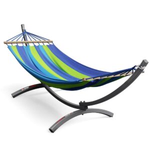 Гамак з каркасом K-Sport KSOZ017, 180 х 80 см - зелено-синій