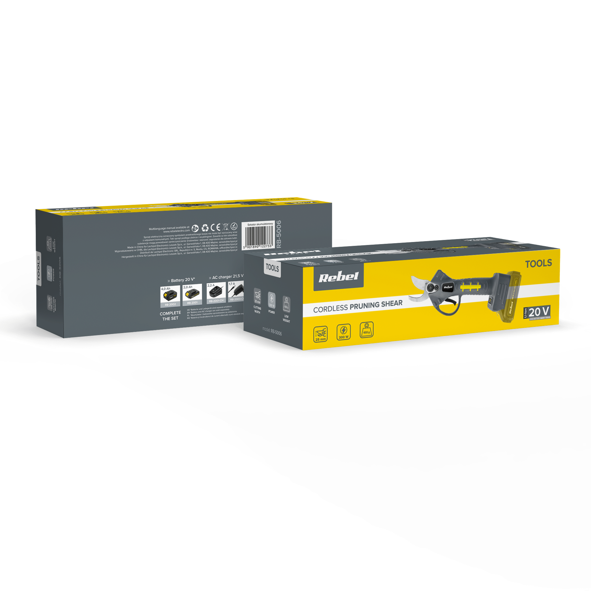 Бездротовий акумуляторний секатор REBEL РБ-5006 - Зображення 7