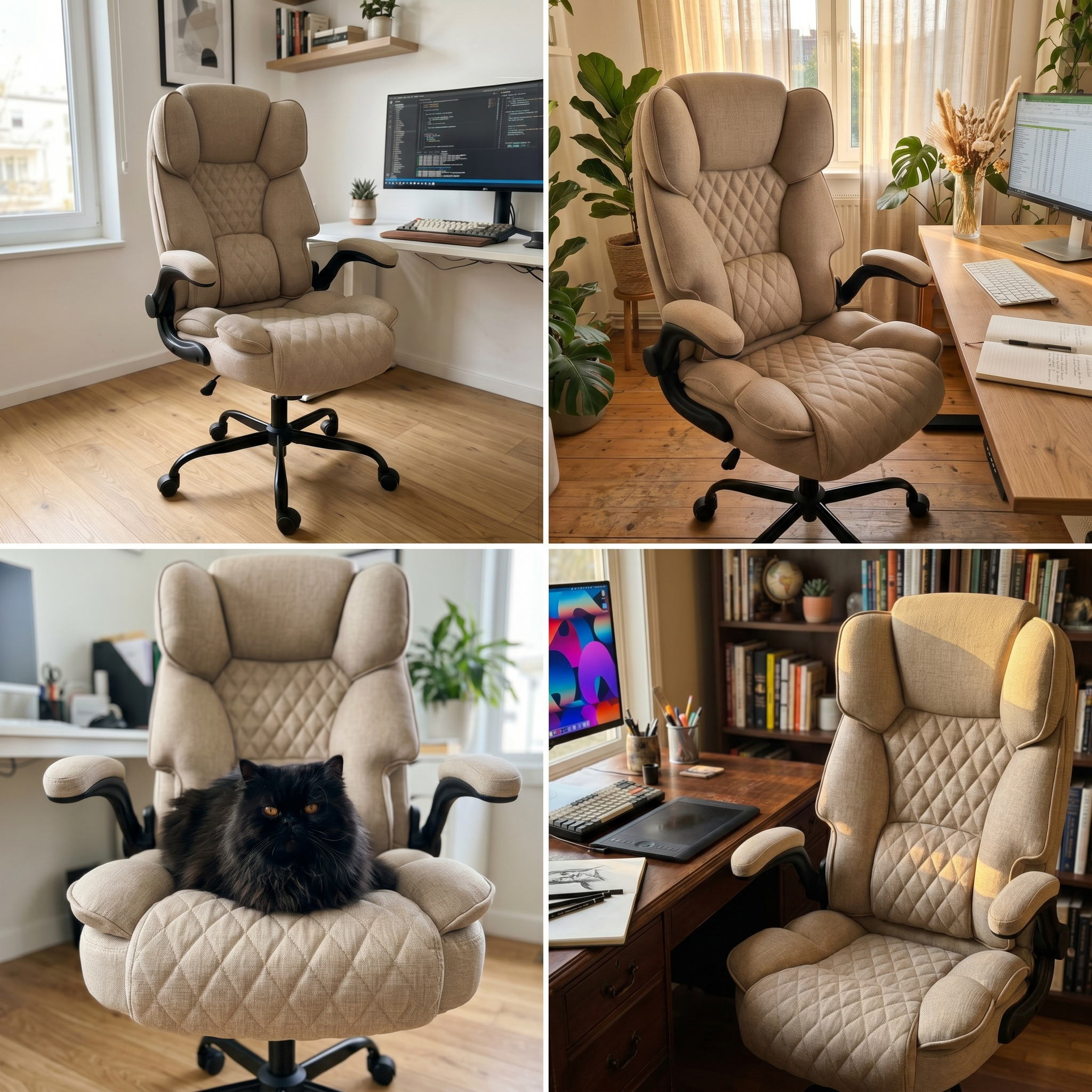 Офісне крісло Hell's Chair HC-1033 Beige тканина - Зображення 7