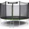 Батут Zipro Jump Pro з зовнішньою сіткою 12 футів 374 см чорно-зелений