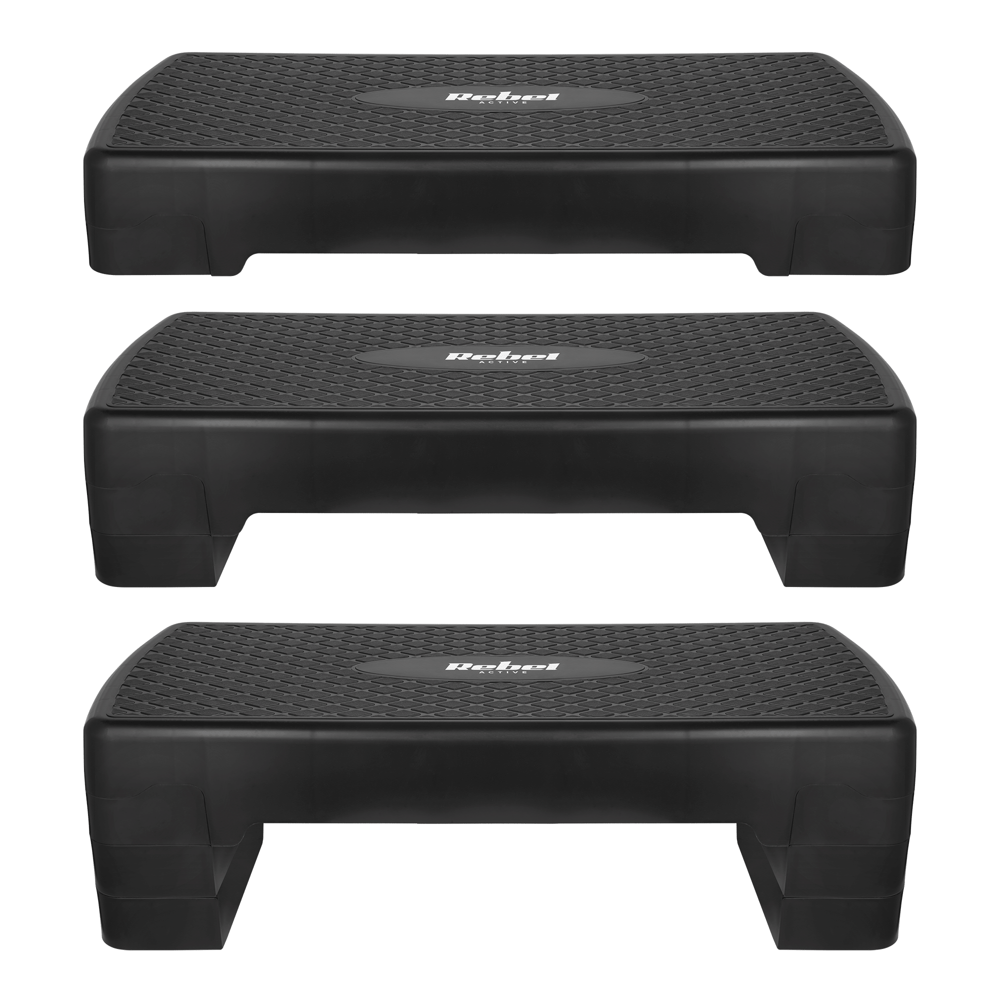 Степ-платформа REBEL ACTIVE RBA-3227-BK 3 рівні, 68 см, чорний - Зображення 6