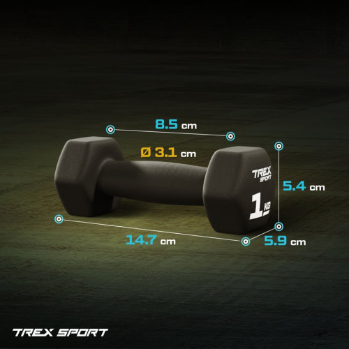 Фітнес-гантелі Trex Sport TX-010VD 2×1 кг. чавунні - Зображення 4