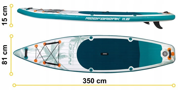 SUP-дошка Neo-Sport Reefbreak 170305. 350см + аксесуари - Зображення 7