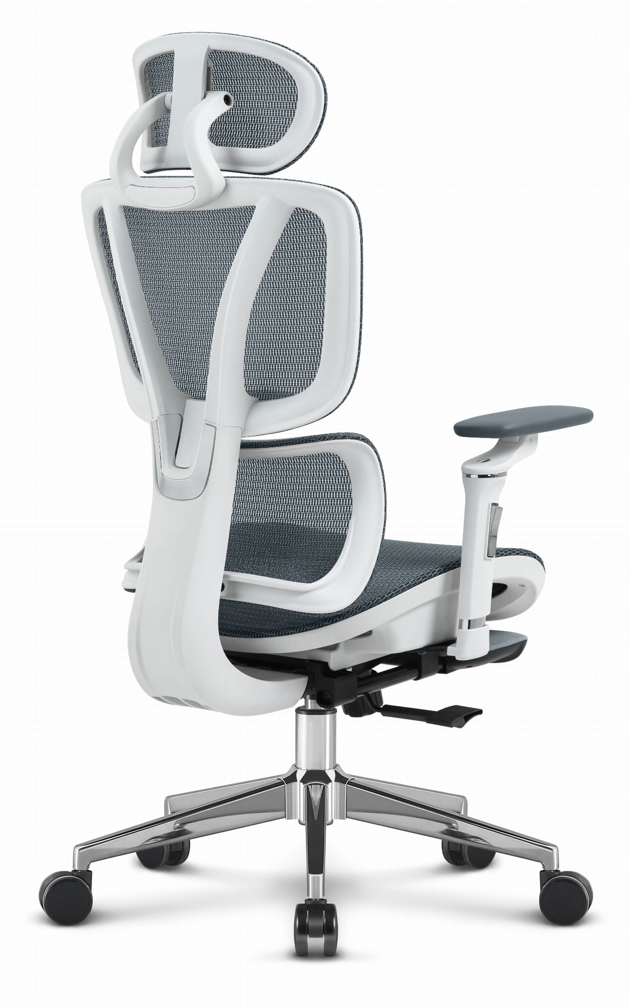 Офісне крісло Hell's Chair HC-1044 Grey White. сітка - Зображення 4