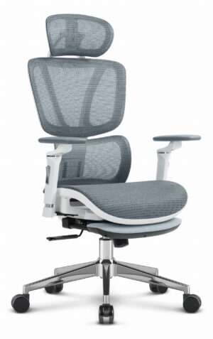Офісне крісло Hell's Chair HC-1044 Grey White. сітка