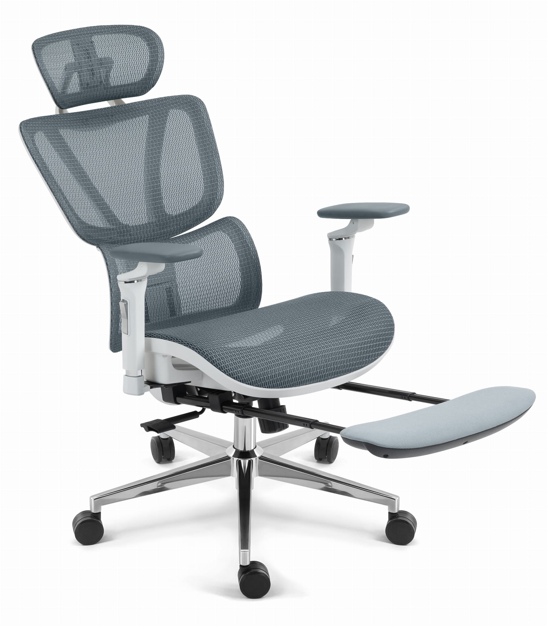 Офісне крісло Hell's Chair HC-1044 Grey White. сітка - Зображення 5