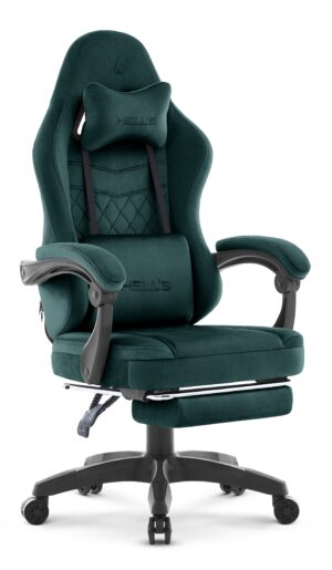 Геймерське крісло Hell's Chair HC-1015 Green велюр