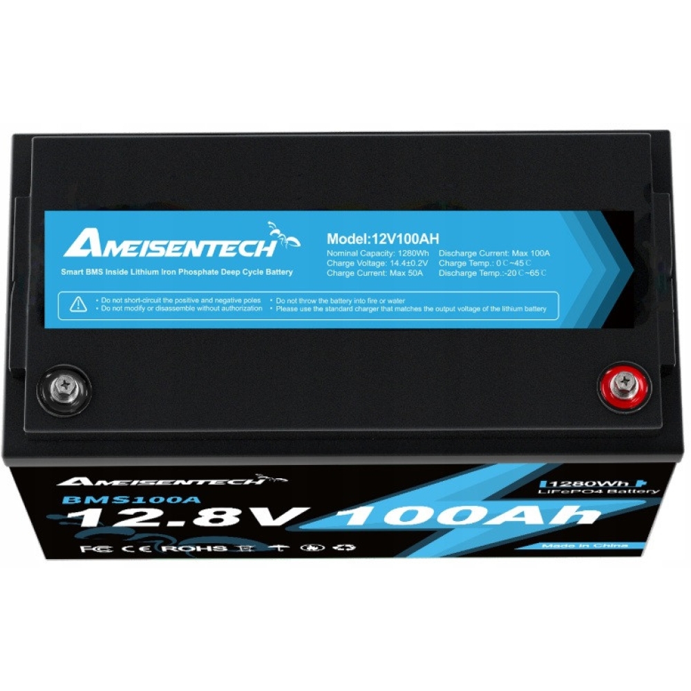 Акумулятор Ameisentech 12.8V 100Ah LiFePO4 з BMS 100A - Зображення 3