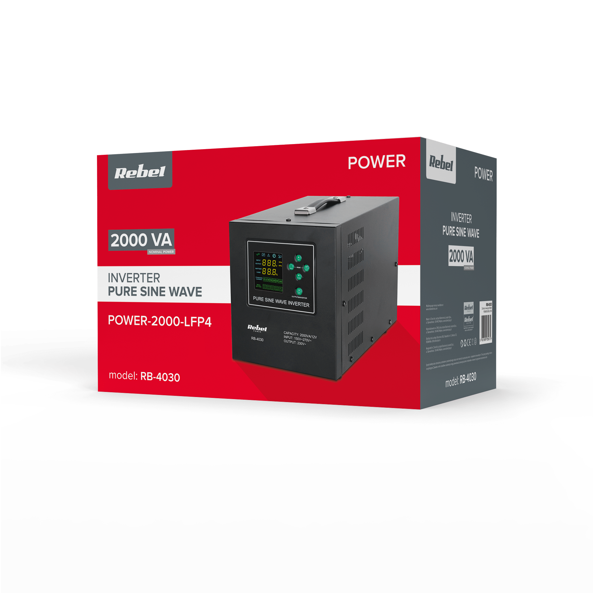Аварійний блок живлення Rebel RB-4030 12V/230V 1200W - Зображення 5